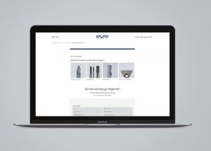 Einfach und dabei äußerst effektiv: Der Tool-Konfigurator der Kopp Schleiftechnik GmbH führt den Kunden in einer aufgräumten Bestellmaske durch den kompletten Vorgang – mit dem Ziel, schnell zum neuen Werkzeug zu gelangen.
Foto: Kopp Schleiftechnik GmbH