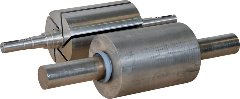 Aus einem reibgeschweißten Rohling entsteht eine Welle für Kompressoren.