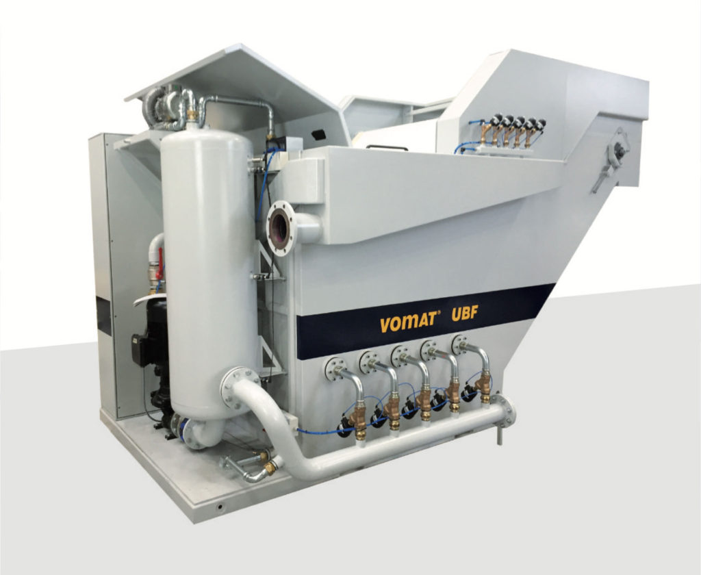 Der neue VOMAT Unterdruckbandfilter UBF zur Filtration von wasserbasierenden KSS, Emulsionen und Schleifölen auf kleinstem Raum.