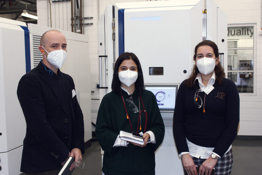 Das Palbit Team (v. l.): Daniel Figueiredo, Vorstandsmitglied, Marlene Macedo, verantwortlich für Beschichtungen, und Cristina Fernandes, F&E-Manager