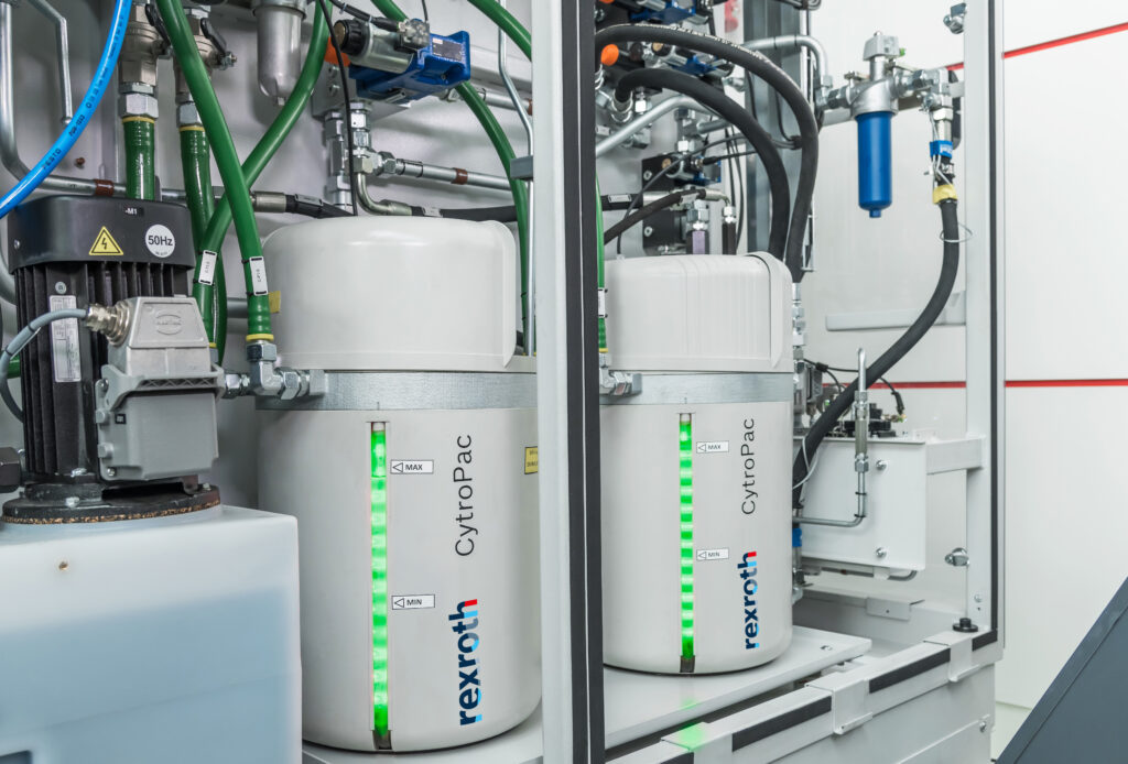 Die vernetzt integrierte Hydraulikeinheit CytroPac von Bosch Rexroth für den Leistungsbereich bis 4 KW ist ideal für Werkzeugmaschinen in Neukonfigurationen.