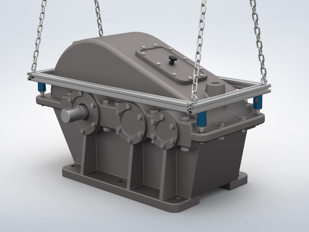 Entwickelt wurde das der neue pneumatische Kugeltragbolzen für all jene Anwendungen, bei denen Bauteile sicher bewegt, präzise positioniert und dabei möglichst wenig manuell eingegriffen werden soll. Das gehören beispielsweise automatisierte Prozesse mit Robotern oder das Handling sehr großer Bauteile.