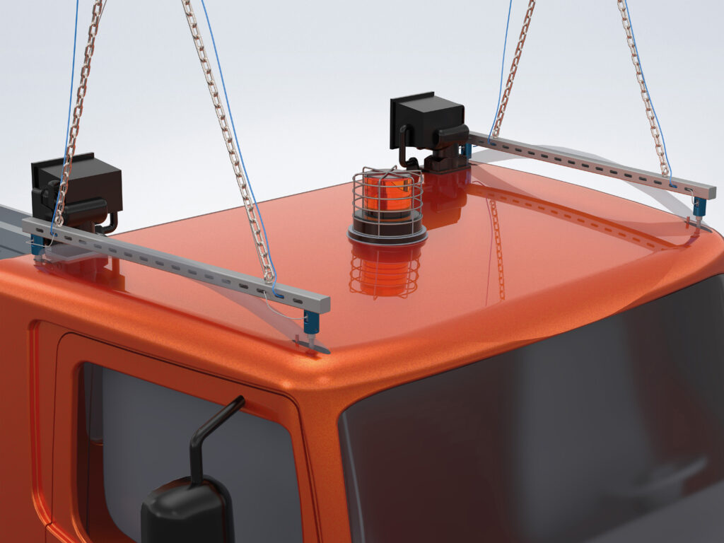 Entwickelt wurde das der neue pneumatische Kugeltragbolzen für all jene Anwendungen, bei denen Bauteile sicher bewegt, präzise positioniert und dabei möglichst wenig manuell eingegriffen werden soll. Das gehören beispielsweise automatisierte Prozesse mit Robotern oder das Handling sehr großer Bauteile.